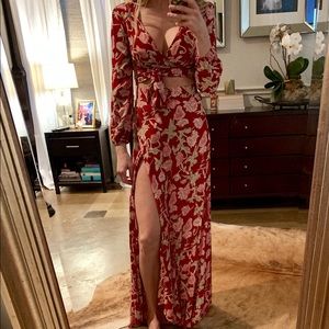 Flynn Skye S top/M skirt Wrap it Up Set Ruby Poppy